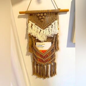 Brown & Cream Macrame Hanging Organizer